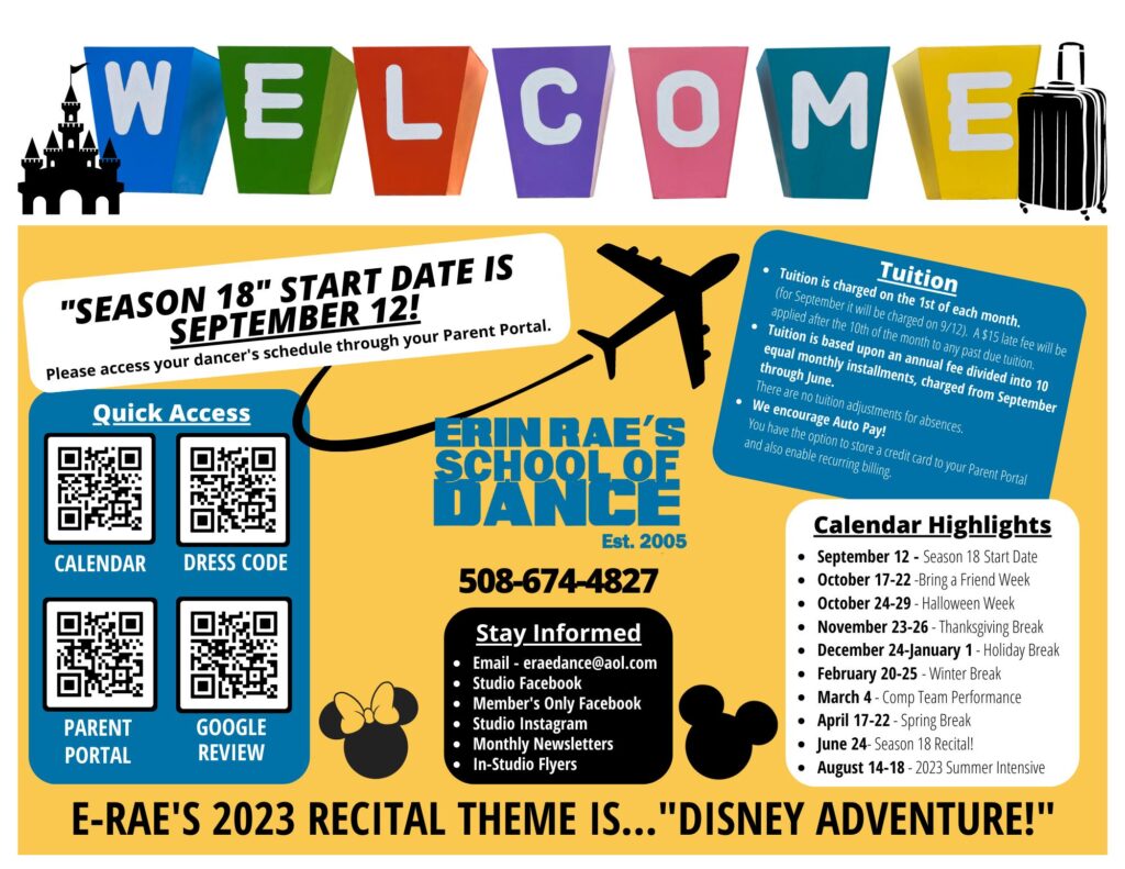 Erin Rae's School of Dance Monthly Flyer - September